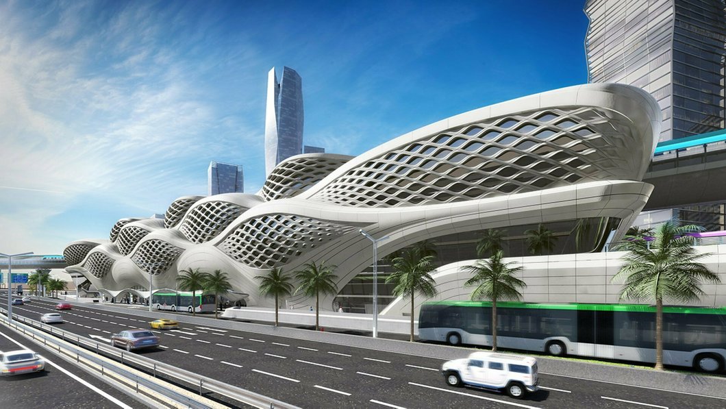 Станция метро King Abdullah Financial District в Эр-Рияде (2021 г.)