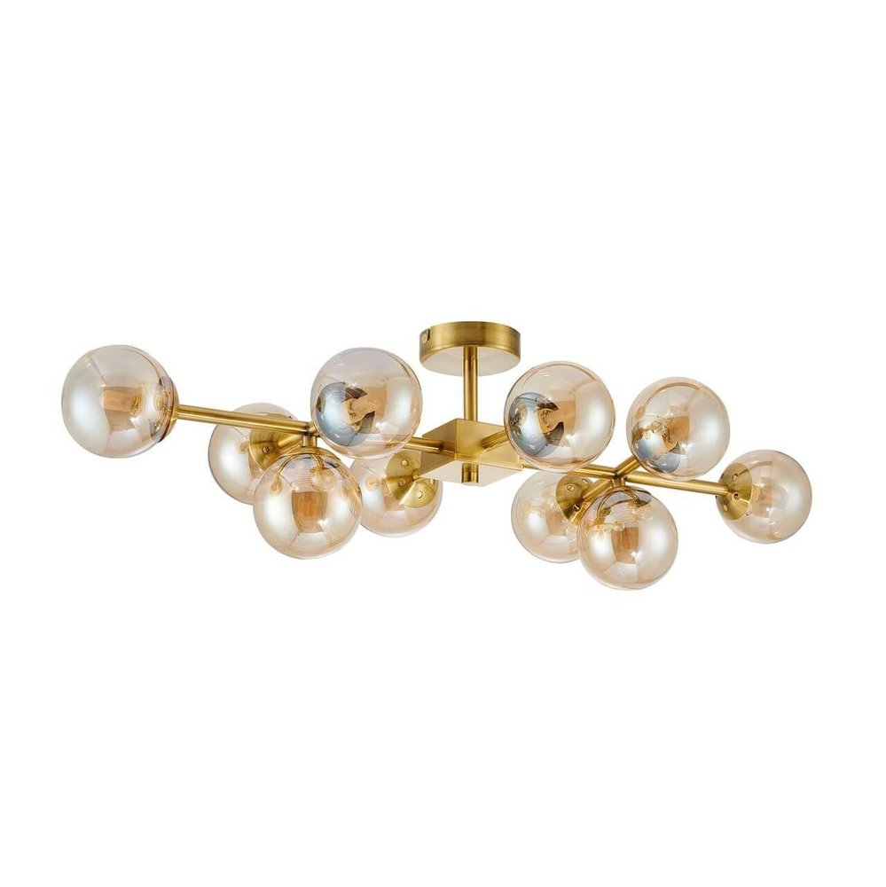 Фотография: Освещение, Люстры, Потолочные люстры, Фото Потолочная люстра Varietas с янтарными плафонами FAVOURITE на INMYROOM