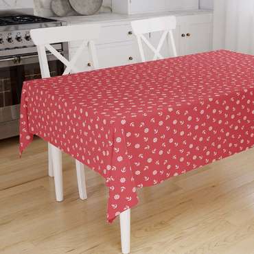 Скатерть 'Ассорти' 145х180, рогожка, 100 % хлопок, 'Якоря красный'