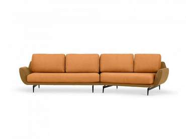Угловой диван правый Ispani оранжево-коричневого цвета