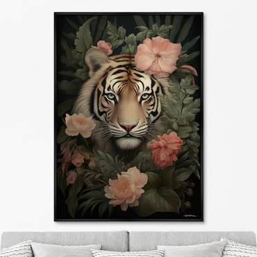 Репродукция картины Tiger in flowers, 2024г.
