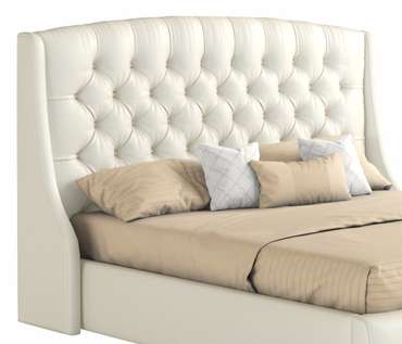 Кровать Стефани 140х200 белого цвета с матрасом