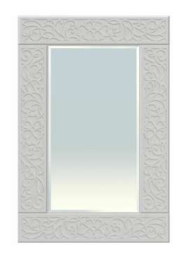 Зеркало настенное Соня Премиум в резной раме белого цвета