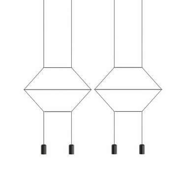 Подвесной светильник Via Wireflow polyhedral 4 Lineal Pendant Light
