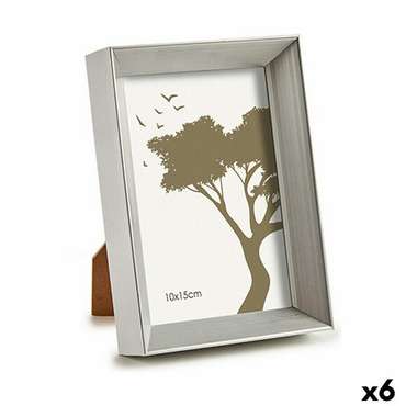 Фоторамка 12,5 x 17,3 x 3,5 cm Серебристый Пластик Cтекло (6 штук)