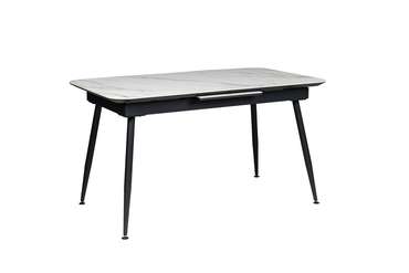 Раздвижной обеденный стол Месси 120 бежево-черного цвета