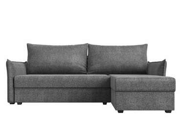 Угловой диван-кровать Лига 004 серого цвета угол правый 