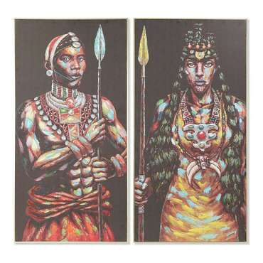 Картина 60 x 5 x 120 cm Колониальный Африканец (2 штук)