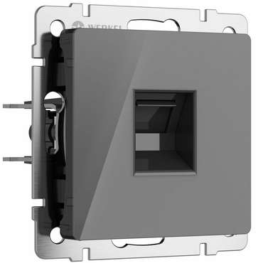 Розетка Ethernet RJ-45 графит акрил W1181044 Встраиваемые механизмы графит акриловые
