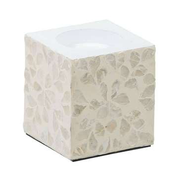 Подсвечник Бежевый Перламутр Деревянный MDF 10,5 x 10,5 x 10,5 cm