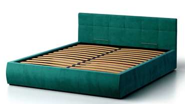 Кровать Венера-1 160х190 зеленого цвета с подъемным механизмом (велюр)