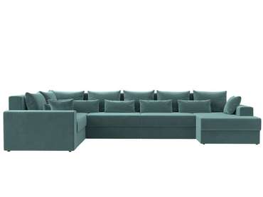 Угловой диван-кровать Майами бирюзового цвета правый угол