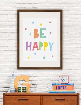 Постер "Be happy" А4
