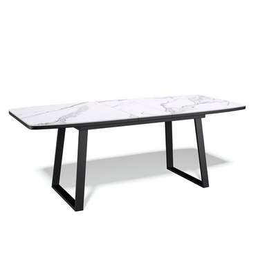 Раскладной обеденный стол AZ140 черно-белого цвета