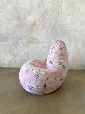 Кресло-мешок Груша Журавли 2XL розового цвета