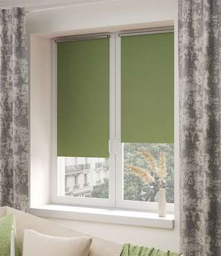 мини ролета Блэкаут сильвер 61,5х175 зеленый