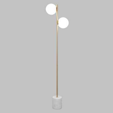Напольный светильник со стеклянным плафоном 01158/2 латунь Marbella