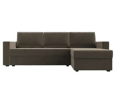 Угловой диван-кровать Траумберг Лайт коричневого цвета правый угол 