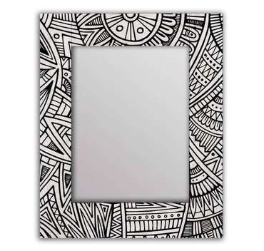 Настенное зеркало Трайбл 50х65 черно-белого цвета