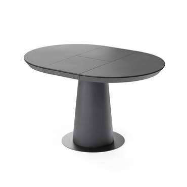 Раздвижной обеденный стол Зир из МДФ черного цвета