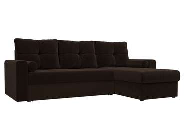 Угловой диван-кровать Верона коричневого цвета правый угол