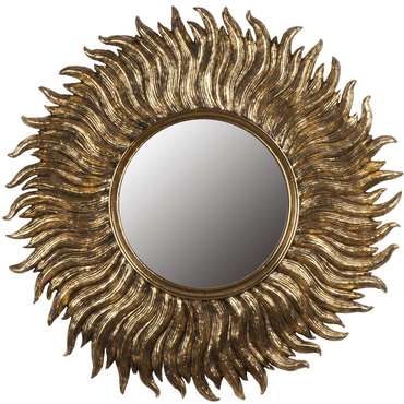 Настенное зеркало Солнце бронзового цвета