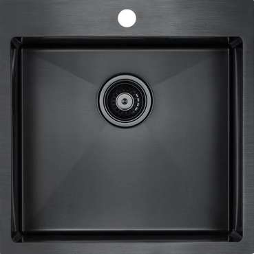 Кухонная мойка квадратная Paulmark Velten 51х51 см черного цвета