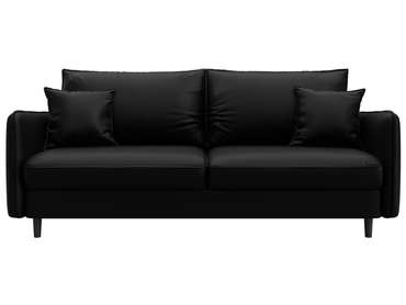 Диван-кровать Лига-064 черного цвета (экокожа)