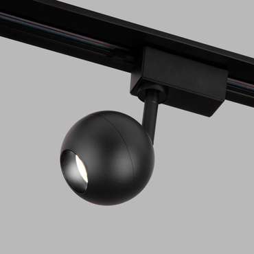 Трековый светодиодный светильник для однофазного шинопровода Ball черного цвета