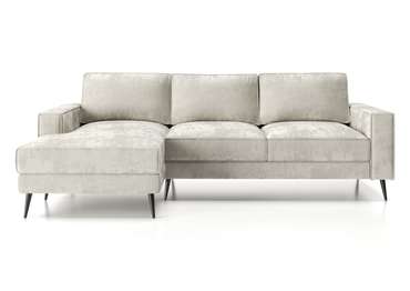 Угловой диван-кровать Мэдисон с оттоманкой белого цвета