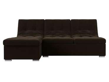 Угловой диван-кровать Релакс коричневого цвета угол левый