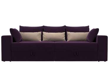 Прямой диван-кровать Мэдисон фиолетово-бежевого цвета