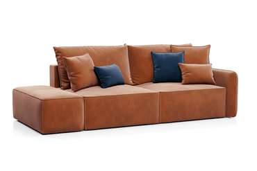 Прямой диван-кровать Портленд терракотового цвета