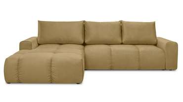 Угловой диван-кровать с оттоманкой Венто коричневого цвета