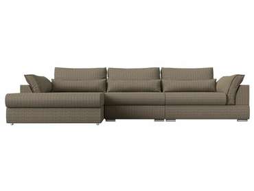 Угловой диван-кровать Пекин Long бежево-коричневого цвета угол левый