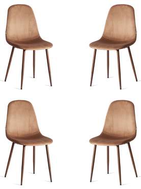 Комплект из четырех стульев Breeze бежево-коричневого цвета