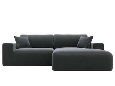 Угловой диван-кровать Лига 036 Классик темно-серого цвета правый угол