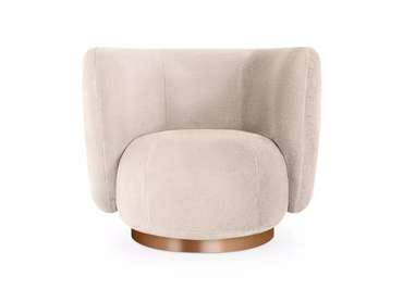 Кресло Lucca темно-бежевого цвета с коричневым основанием 