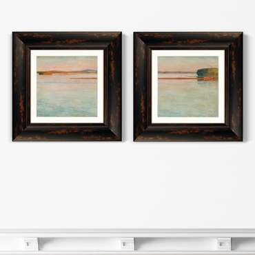 Набор из двух картин Озеро этюд на закате 1910 г. фрагмент
