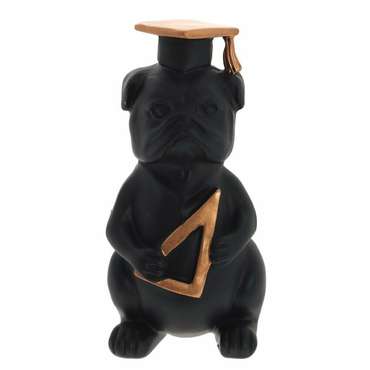 Фигурка декоративная Собака с линейкой черного цвета