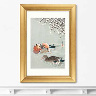 Репродукция картины в раме Mandarin ducks, 1936г.