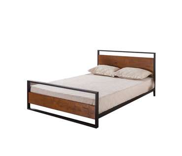 Кровать Шелби 140х200 черно-коричневого цвета