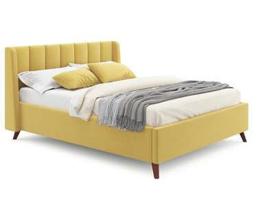 Кровать Betsi 160х200 с подъемным механизмом желтого цвета