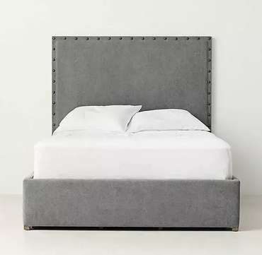Кровать Axel Tall Storage 160x200 серого цвета