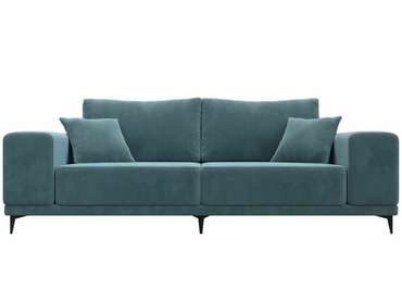 Прямой диван Льюес темно-бирюзового цвета