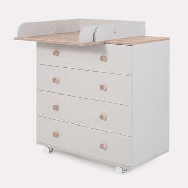 Пеленальный комод Elsa Pro светло-бежевого цвета с органайзером