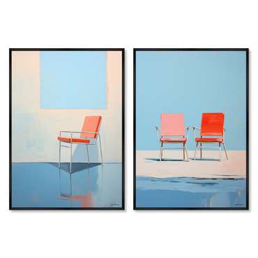 Набор из двух репродукций картин Chair collection, Pure and simple, 2024г.