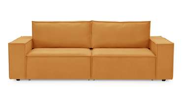 Прямой диван-кровать Софт 2 оранжевого цвета