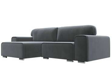 Угловой диван-кровать Лига 029 серого цвета левый угол