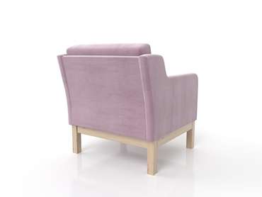 Кресло Айверс из массива сосны с обивкой розовый шенилл